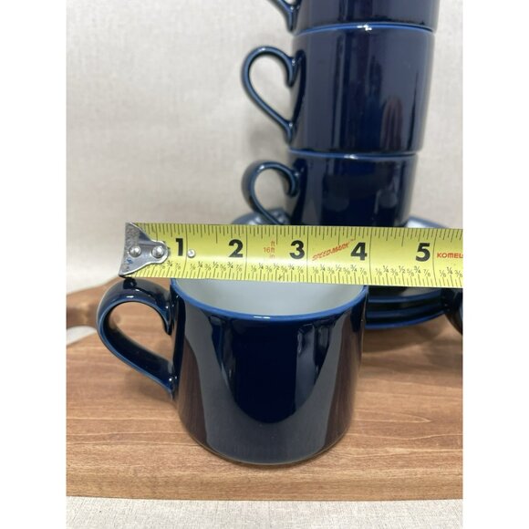 5 DANSK COBALT BLUE CUPS AND SAUCERS IN THE CEYLON PATTERN Blue White - Picture 5 of 7